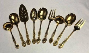 K - Nine Supreme Cutlery Gold Tone Serving Utensils