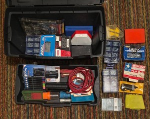 DRLR - Toolbox with Nails, Drill Bits, Wrenches and More
