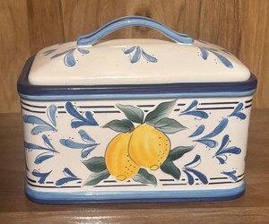 LL - nspirado StoneLute Lemon Design Ceramic Canister