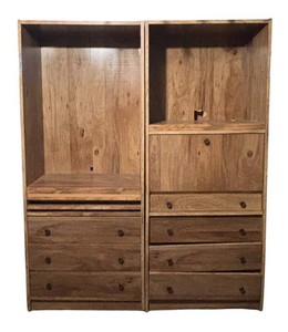 LL - Vintage Wall Unit - Two-Part Storage Cabinet With Desk