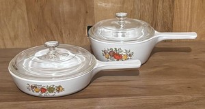 LL - Two Vintage Corning Ware Spice of Life Casserole Dishes