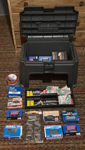 LL - Rubbermaid Toolbox Stool with Assorted Nails & Screws