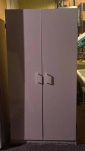 LL - White Metal Two-Door Shelving Cabinet