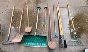 G - Shovels, Rakes, Pitchfork, Post Hole Digger and More