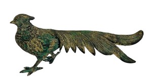 LR - Vintage Cast Brass Pheasant Sculpture