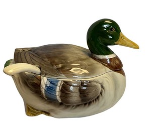 LR - Duck Ceramic Tureen With Ladle - Serving Dish