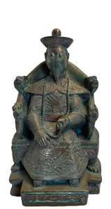 LR - Bronze Chinese-Style Seated Figure With Ornate Throne