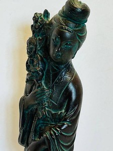 LR - Decorative Figure Sculpture - Woman With Floral Motif 13H