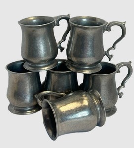 LR - Vintage Pewter Mugs - 6-Piece Group by Wilton and More