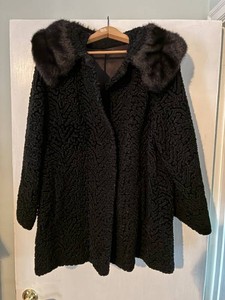 OC - Vintage Miracurl Black Textured Fur-Style Coat