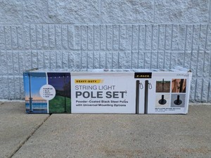 EXCELLO BRANDS HEAVY DUTY STRING LIGHT POLE SET 2PK