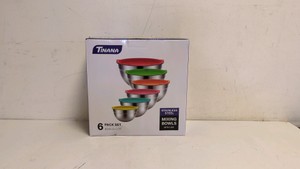 NEW TINANA STAINLESS STEEL MIXING BOWLS WITH LIDS 6 PACK