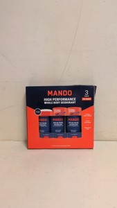 NEW MANDO HIGH PERFORMANCE WHOLE BODY DEODORANT 3PK