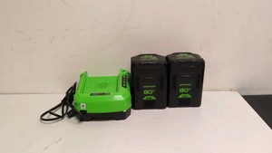 GREENWORKS 80V BATTERIES AND CHARGER