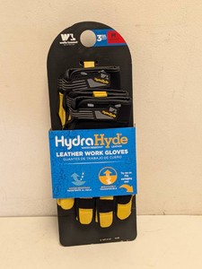 NEW WELLS LAMONT HYDRA HYDE LEATHER WORK GLOVES MEDIUM 3PK