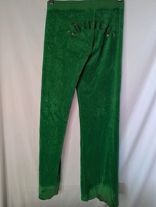 Green Juicy Couture velour track pants- size small