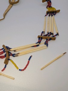 Vintage Quill and Bead Choker Necklace, needs repair on bottom strand