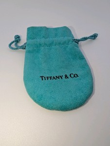 Tiffany & Co. signature turquoise suede drawstring jewelry pouch, pouch only
