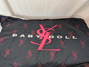 Yves Saint Laurent (YSL) Baby Doll promotional or novelty black fabric pillowcase - unauthenticated