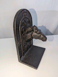Vintage cast iron horse head bookend