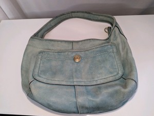 Y2K-era Coach Teal Leather Crescent Hobo Bag (Style No. M0693-10740)