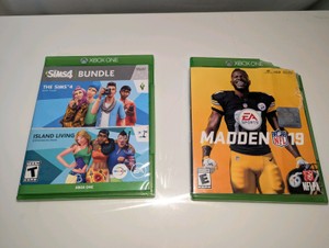 Xbox One Games- The Sims 4 Plus Island Living Bundle and Madden NFL 19