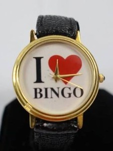 Vintage I Love Bingo Fashion Watch with Quartz Movement