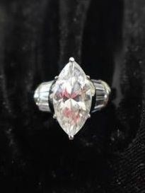 Vintage .925 Silver Marquise Cubic Zirconia Ring