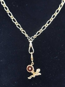 Vintage Cherub Birthstone Necklace with Charm Pendant