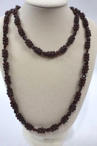 Vintage Bohemian Garnet Grape Cluster Necklace