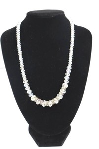Vintage Aurora Borealis Faceted Crystal Glass Bead Necklace
