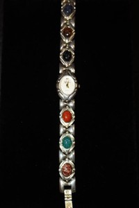 Vintage Multi-Color Scarab Egyptian Revival Watch