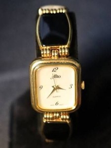 Vintage Alto Gold, White and Black Quartz Bracelet Watch