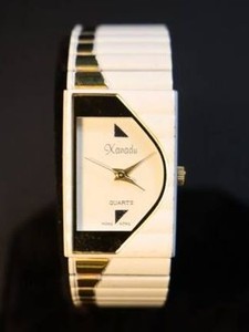 Vintage Xanadu Rectangular Quartz Wristwatch with Stretch Bracelet