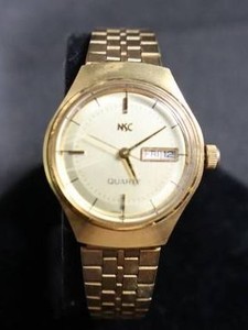 Vintage NKC Gold Quartz Day-Date Wristwatch
