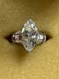Vintage .925 Silver Marquise Cubic Zirconia Ring