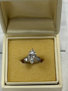 Vintage .925 Silver Marquise Cubic Zirconia Ring