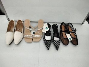 Womens Shoe Lot of 4 Pairs Size 9 A New Day Flats, Heels & Rhinestone Sandals NWT