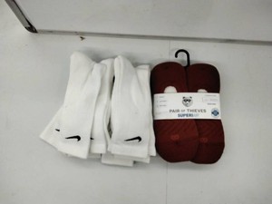 Sock Lot Nike Dri-FIT White Crew Socks 6 Pairs & Pair of Thieves SuperiAir No-Show 6 Pairs