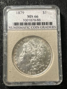 1879 US MORGAN SILVER DOLLAR NCG MS66
