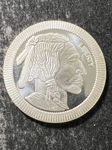 1 TROY OZ .999 FINE SILVER BUFFALO INDIAN ROUND