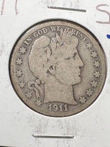 1911-S US BARBER HALF DOLLAR