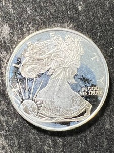 HALF TROY OZ .999 FINE SILVER AMERICAN EAGLE ROUND