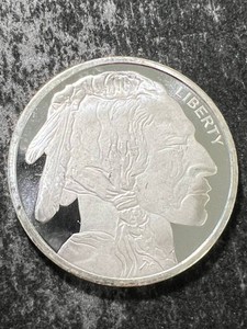 1 TROY OZ .999 FINE SILVER BUFFALO INDIAN ROUND