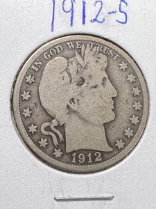 1912-S US BARBER HALF DOLLAR