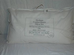 King BOKSER HOME  2 Pack Medium White Duck Feather & Down Bed Pillows