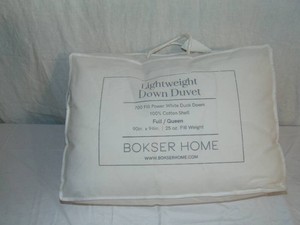 FullQueen BOKSER HOME Lightweight 700 Fill Power Luxury White Duck Down Duvet Comforter Insert
