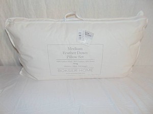 King BOKSER HOME  2 Pack Medium White Duck Feather & Down Bed Pillows