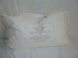 2 Pack Soft White Duck Feather & Down Bed Pillow King  BOKSER HOME