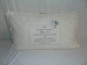 King BOKSER HOME 2 Pack Soft White Duck Feather & Down Bed Pillow